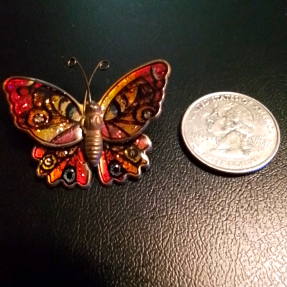 Vintage Colorful Butterfly Brooch